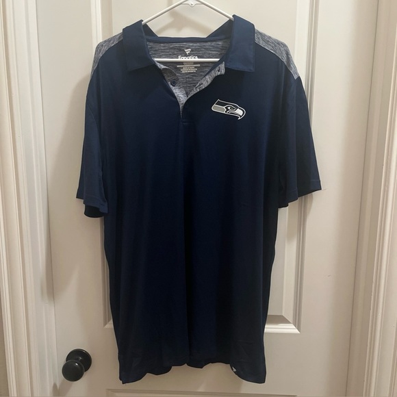 NFL Fanatics Mens Seattle Seahawks Polo Shirt Size XL Blue Logo Football Casual - Picture 1 of 4